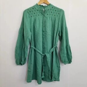 FRNCH Teal Long Sleeve Dress